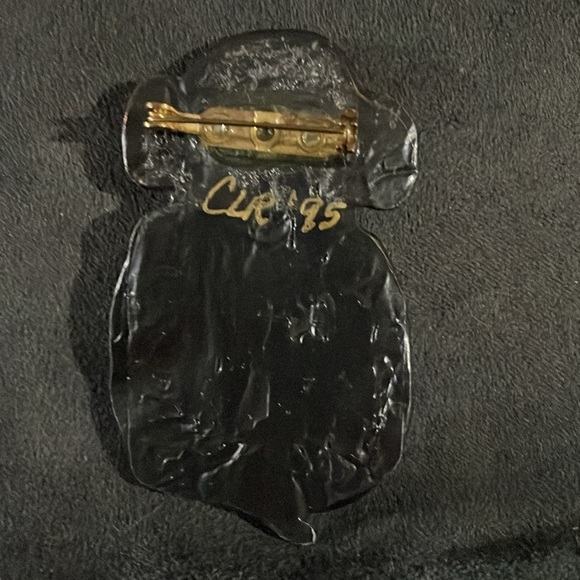 Vintage artisan clay monkey brooch - Picture 2 of 5